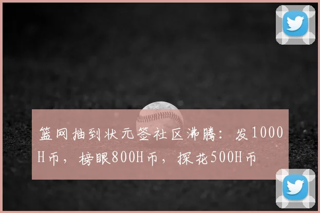 篮网抽到状元签社区沸腾:发1000H币,榜眼800H币,探花500H币